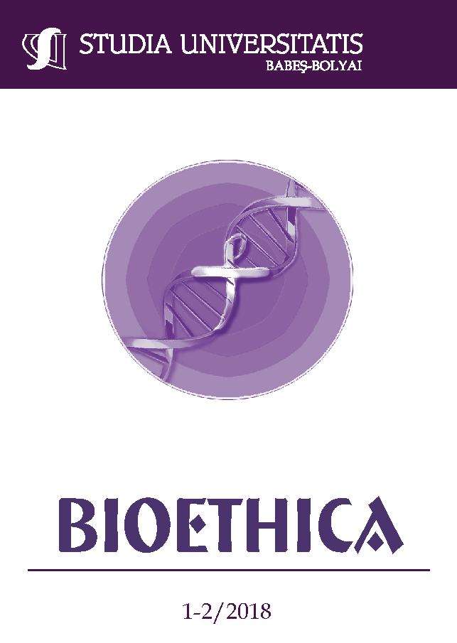 STUDIA UBB BIOETHICA, Volume 63 (LXIII), No. 1-2, 2018