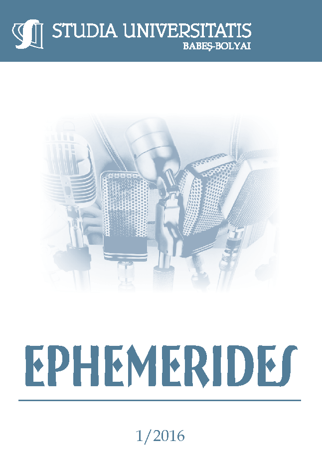 STUDIA UBB EPHEMERIDES, Volume 61 (LXI), No. 1, June 2016